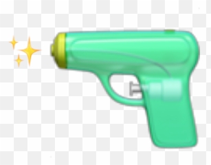 Gun Sparkle Emoji Teal Green Yellow Freetoedit - Revolver,Gun Emoji