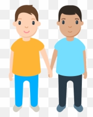 Men Holding Hands Emoji Clipart - Cartoon