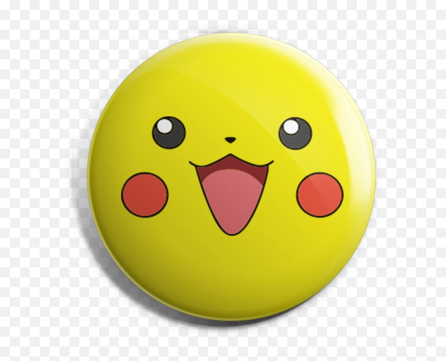Pikachu Face Badge Magnet - Happy Emoji,Pikachu Emoticons