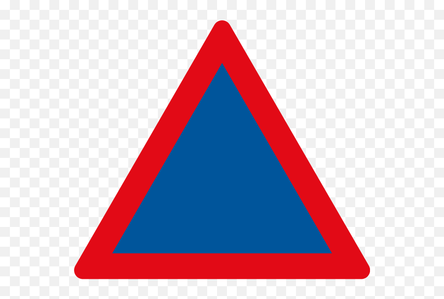 Triangle Warning Sign - Blue And Red Triangle Emoji,Warning Emoji