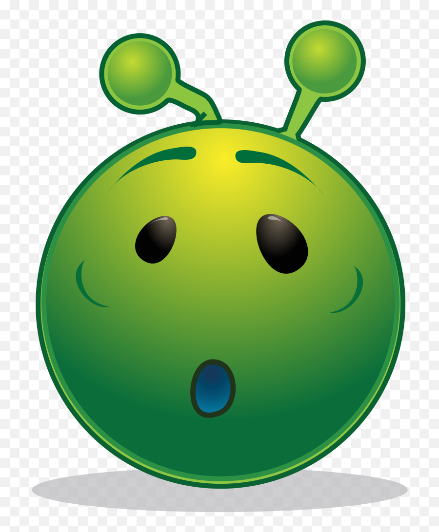 Smiley Green Alien O Oh - Alien Smiley Emoji,Sick Emoticon