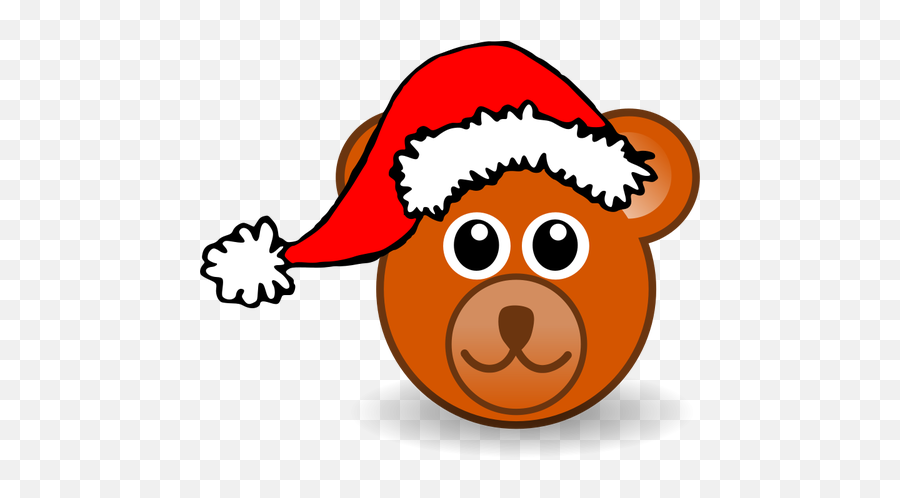 Teddy Bear With Christmas Hat Vector Image - Christmas Bear Head Clip Art Emoji,Sheep Emoji