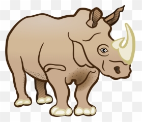 Footprint Clipart Rhino Footprint Rhino Transparent Free - Rhino Clipart Black And White Emoji,Rhino Emoji