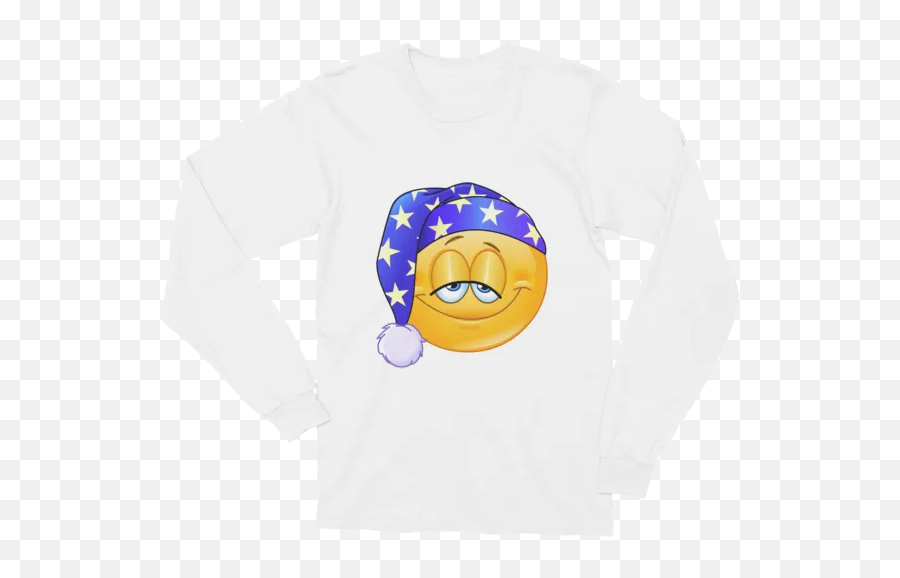Good Night Emoji Long Sleeve T - Sleeping Smiley,Good Night Emoticon