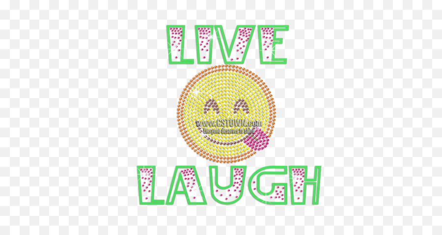 Cute Live Laugh Emoji Hotfix Rhinestone Transfer - Illustration,Live Emoji