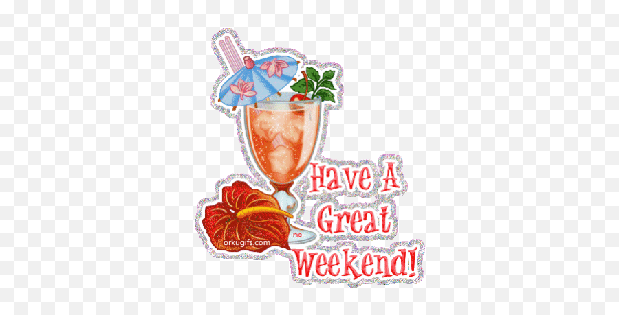 Top Woohoo The Weekend Is Here Stickers - Have A Happy Week End Gif Emoji,Cocktail Sunrise Emoji