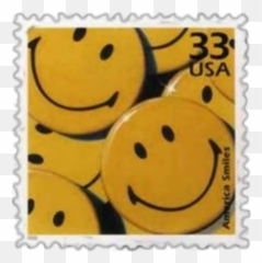 Happy Hour Stickers - Smiley Face Postage Stamp Emoji