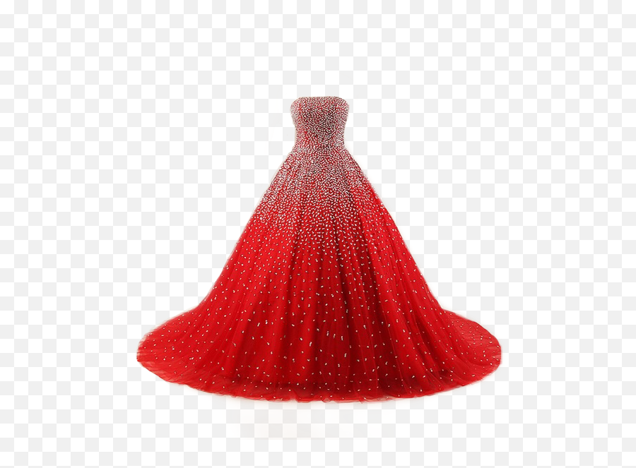 Red Strapless Prom Dress With Silver Sequins And Diamon - Gown Emoji,Diamon Emoji