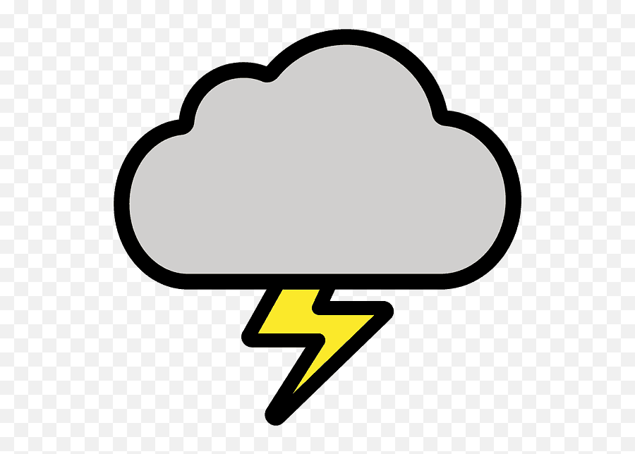 Cloud With Lightning Emoji Clipart - Nube Con Lluvia Y Trueno,Lightning Bolt Emoji Png
