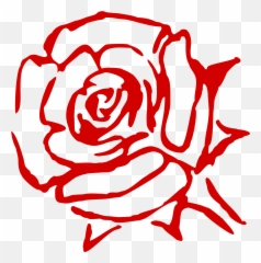 Rose Family Flower China Garden Roses Cabbage - Art Outline Red Clipart Emoji