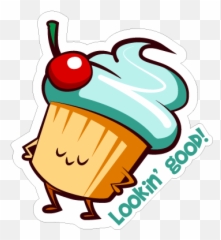 Super Cute Cupcake Character Designed Stickers - Clip Art Emoji