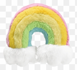 Iscream Rainbow Furry Neck Pillow - Circle Emoji,Angel Emoji Pillow