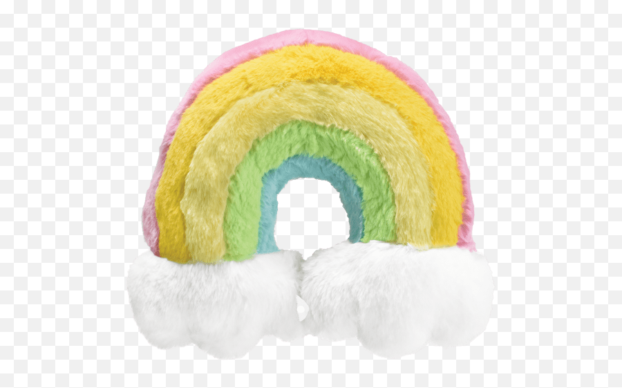 Iscream Rainbow Furry Neck Pillow - Circle Emoji,Angel Emoji Pillow