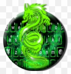 Green Neon Dragon Keyboard Theme - Graphic Design Emoji