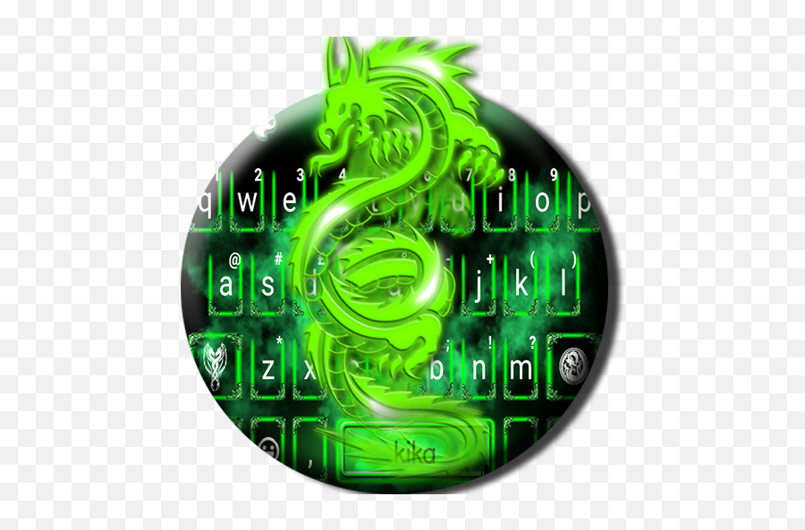 Green Neon Dragon Keyboard Theme - Graphic Design Emoji,Drake Emoji Keyboard
