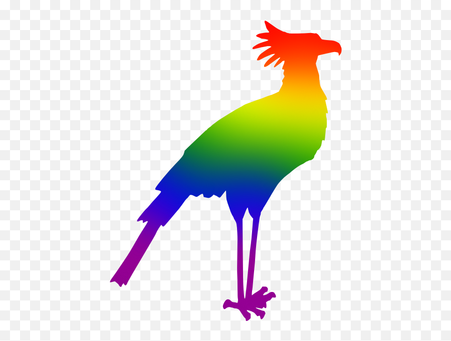 Secretary Bird Rainbow Colors - Transparent Rainbow Bird Clipart Emoji,Emoji Airplane And Paper