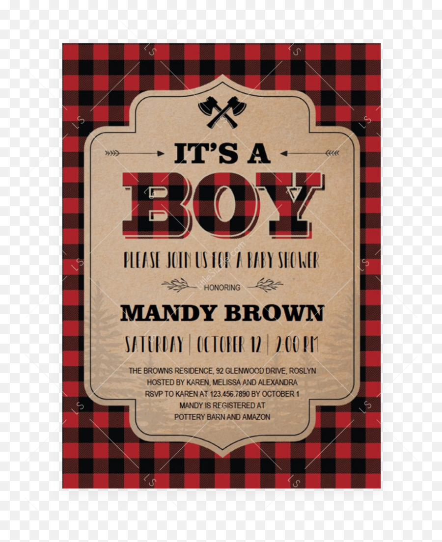 Lumberjack Baby Shower Invitation - Baby Shower Invite Lumberjack Emoji,Emoji Level 92