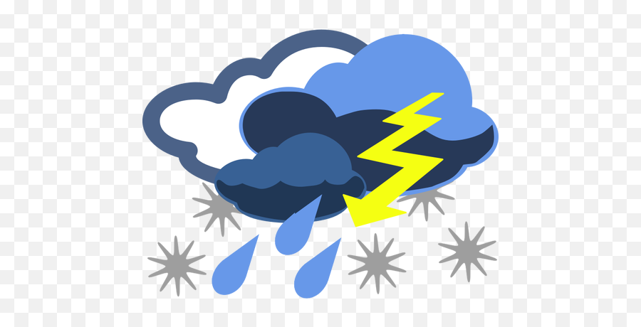 Thunder Weather Color Map Symbol - Stormy Weather Clip Art Emoji,Emoji Lightning Bolt And Umbrella