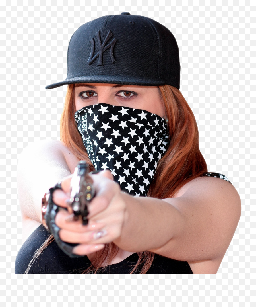 Thief Robber Png - Girl Holding Gun Png Emoji,Nail Emoji Hat
