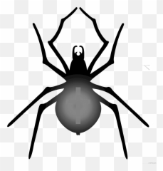 Halloween Spider Clipart Black And White - Web Drawing Emoji