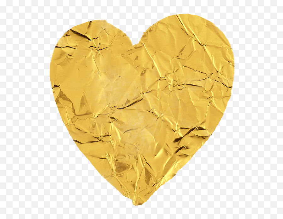 Heart Gold Love - Crinkled Gold Foil Emoji,Heart Sparkle Emoji
