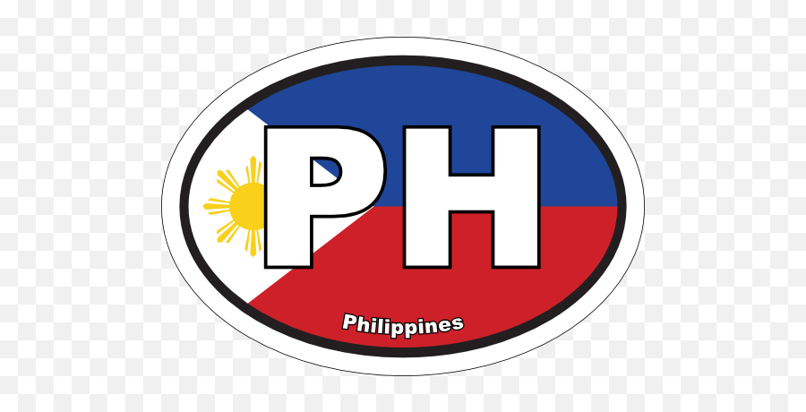 Philippines Ph Flag Oval Sticker - Circle Emoji,Hawaii Flag Emoji