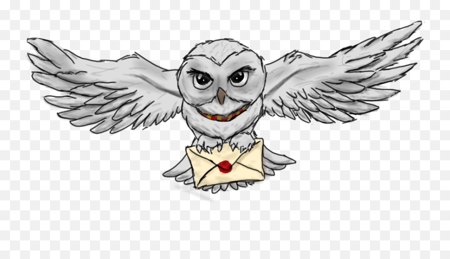 Fteowl Owl Hogwarts Harrypotter Sticker - Transparent Owl With Letter Emoji,Emoji Owl