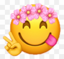 Emoji Peace Flowercrown Sticker - Crown