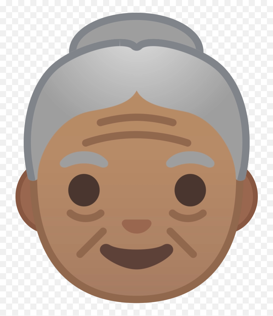 Download Free Png Old Woman Medium Skin Tone Icon - Smiley Face Lady Clipart Emoji,Brown Emoji