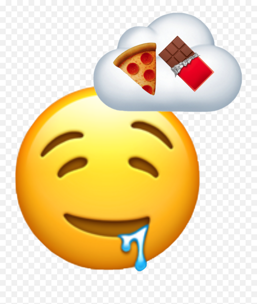 Emoji Drool Droolemoji Food Foodemoji Thinking Pizza - Iphone Emoji Png,Thinking Emoji