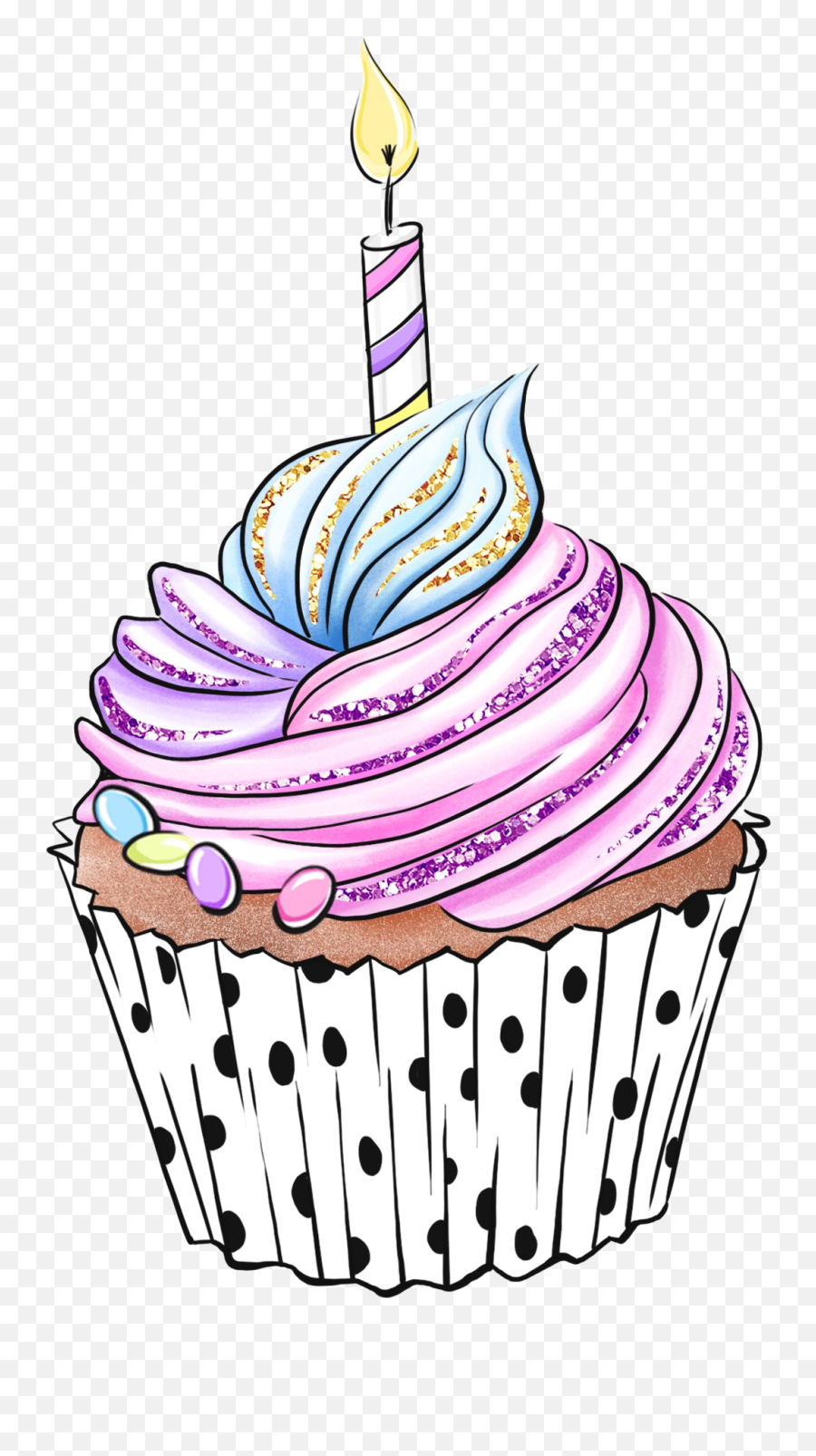 Trending Birthdaycake Stickers - Cupcake Emoji,Birthday Cake Emoji Art