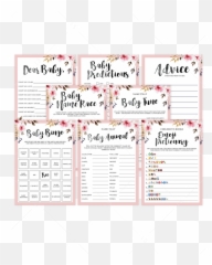 Girl Baby Shower Games Bundle Printable - Document Emoji,Emoji Song Title Game