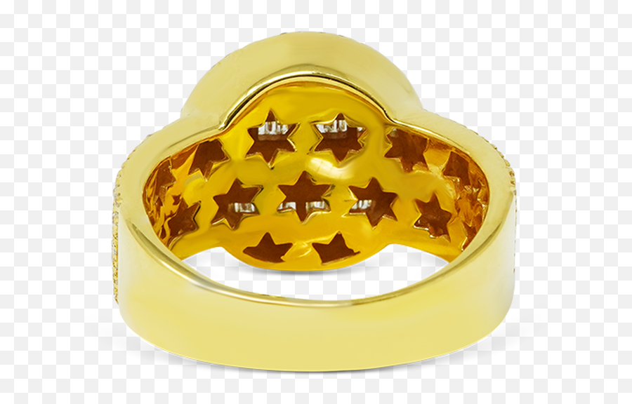 10k Yellow Gold Mens Round Baguette - Ring Emoji,Emoticon Jewelry
