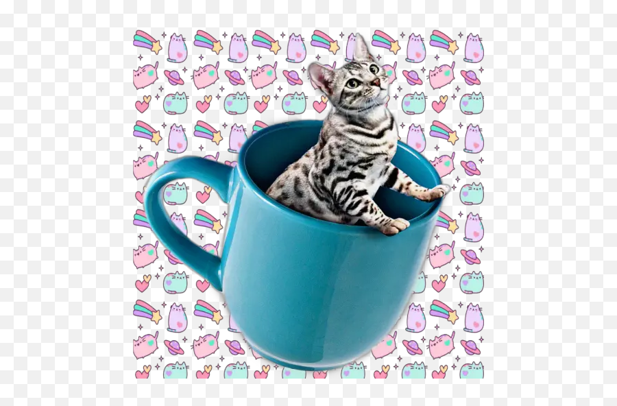 Cute Cats 2 Stickers For Whatsapp - Kitten Emoji,Frog And Teacup Emoji