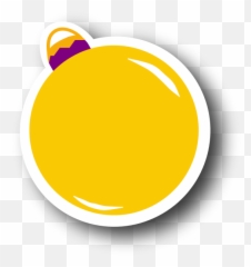 Yellow Christmas Ornament - Free Yellow Sticker Png Emoji,Snow Globe And Cookie Emoji