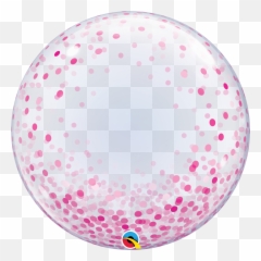 Qualatex Us Pink Confetti Bubble Balloon - Deco Emoji