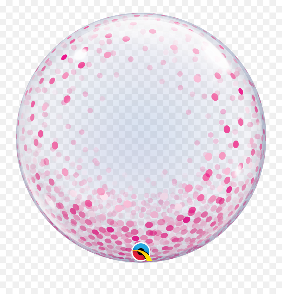 Qualatex Us Pink Confetti Bubble Balloon - Pink Confetti Deco Bubble Emoji,Confetti Emojis