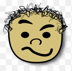 Vector Image Of Curly Hair Kid With Doubtful Smile Avatar - Face Emoji