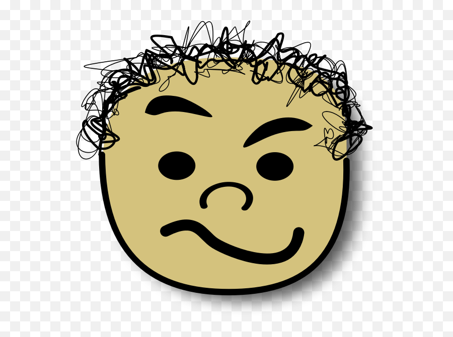 Vector Image Of Curly Hair Kid With Doubtful Smile Avatar - Doubtful Face Emoji,Giggle Emoji