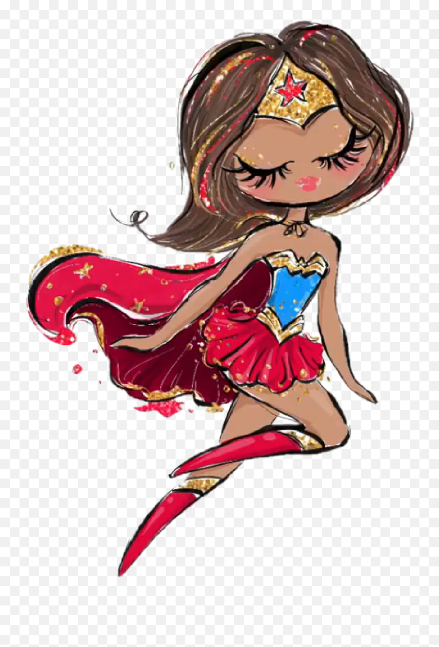 Trending Wonder Stickers - Female Superhero Drawing Kids Emoji,Wonder Woman Emoticon