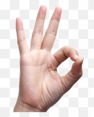 Ok Finger Hand Sign Language - Transparent Png Emoji