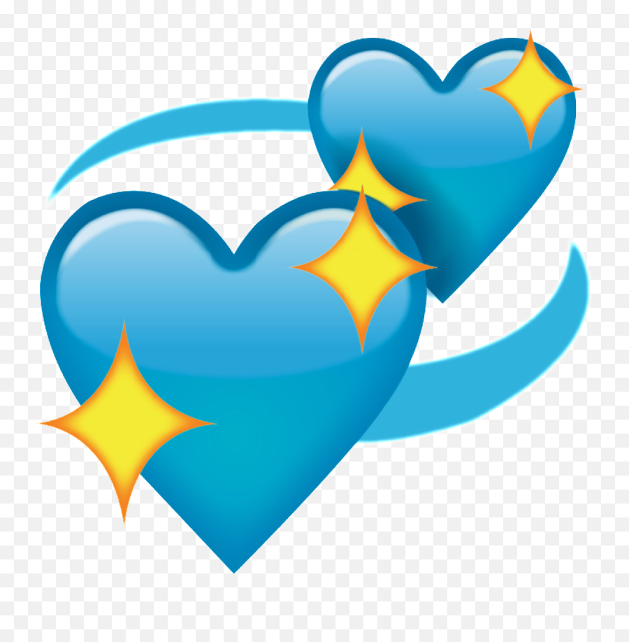 Heart Emoji Blueheart Blue Sparkle Sticker By Joy - Mom And Daughter Hearts,Joy Emoji Meme
