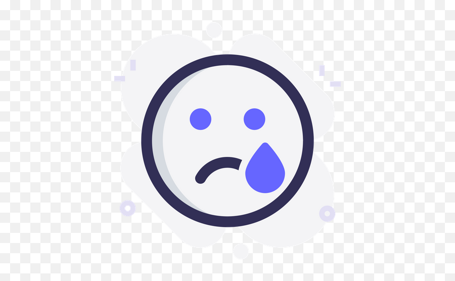 Crying Emoji Icon Of Colored Outline - Dot,Loudly Crying Emoji