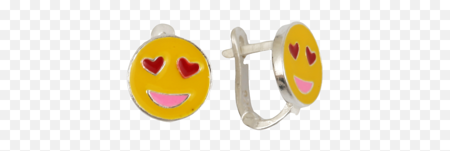 Emoji Model Gümü Çocuk Küpe - Smiley,Model Emoji