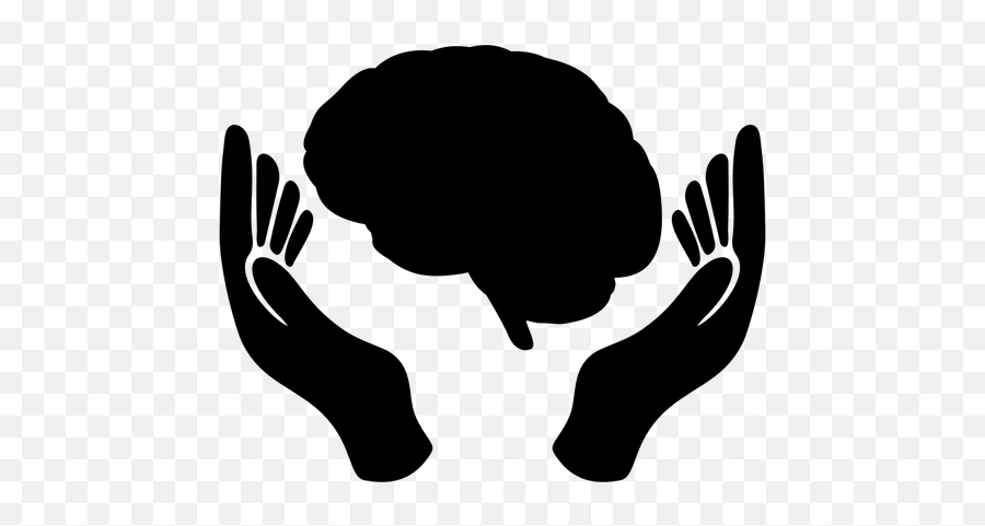 Brain In Hands - Knowledge Clipart Black And White Emoji,Two Fingers Emoji