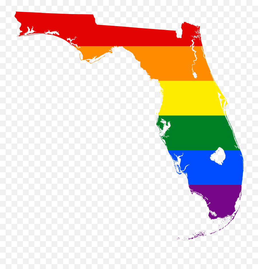 Lgbt Flag Map Of Florida - Palm Beach County Florida Emoji,Gay Pride Flag Emoji