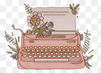 Typewriter Sticker Challenge on PicsArt - With Flowers Coming Out Of It Emoji
