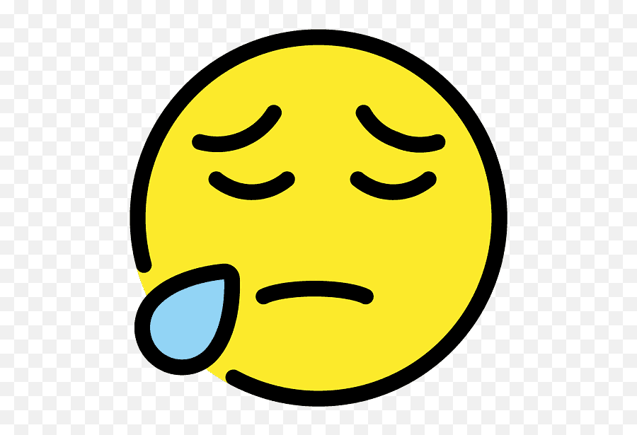 Sad But Relieved Face Emoji Clipart Free Download - Smiley,Cry Face Emoji Png