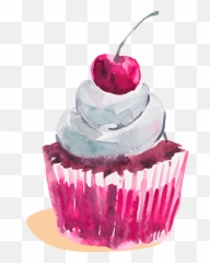 Cupcake Watercolor painting Dessert - png download Art Cake Painting Emoji