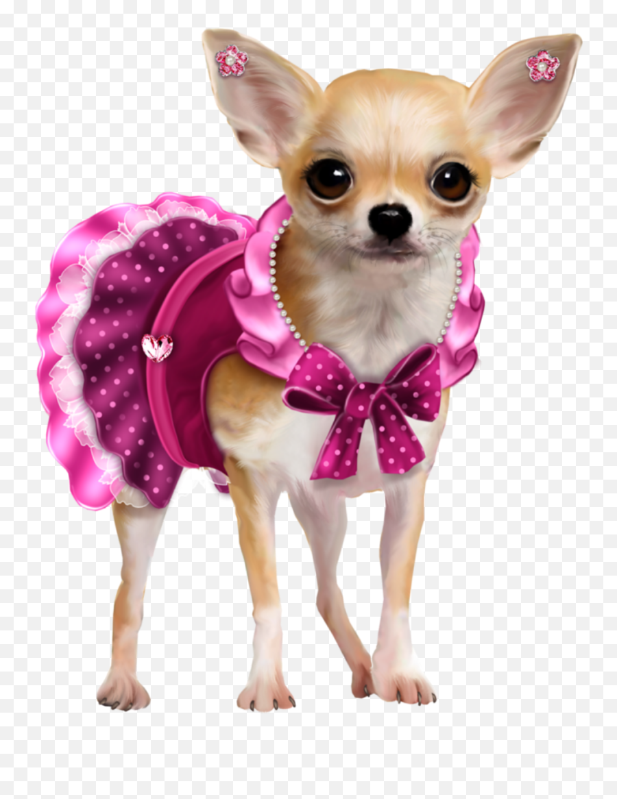 Cute Puppy Chiwawa Pink Sticker By - Perro Chihuahua Png Transparent Emoji,Chihuahua Emoji